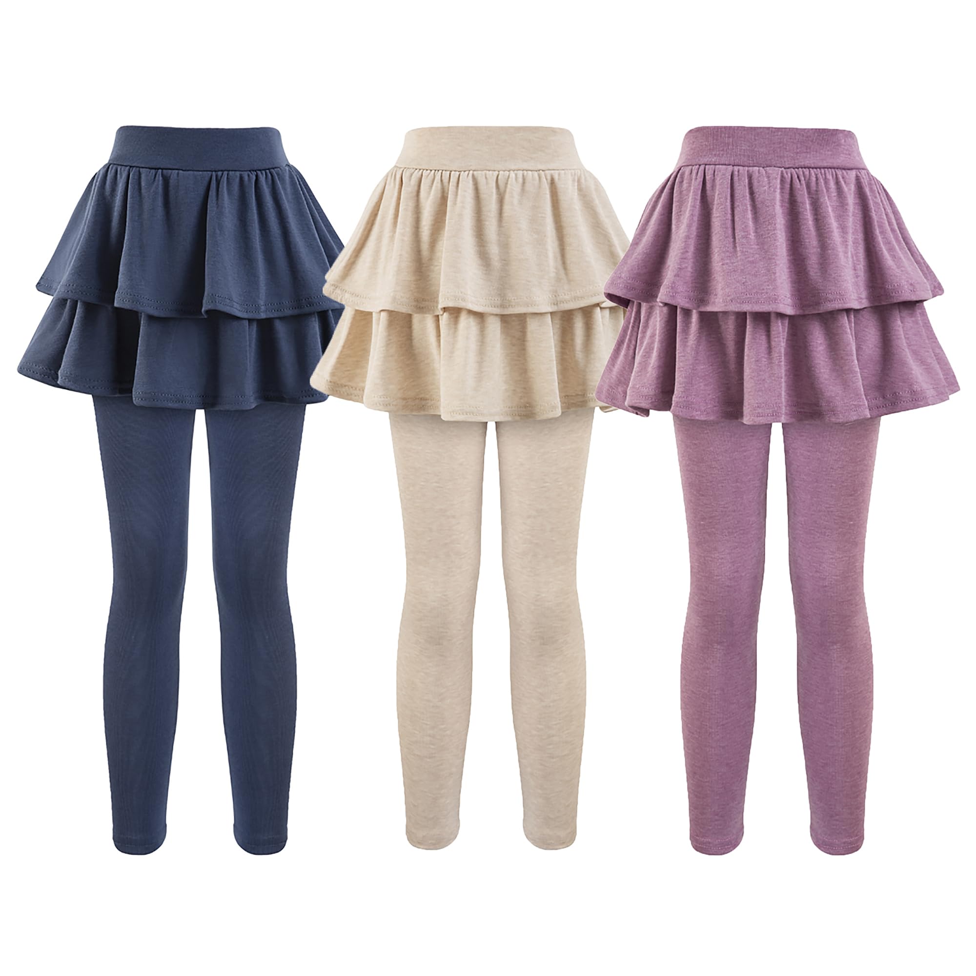 GUOGUOWU Girls School Uniform Pants Leggings with Skirts Stretch Warm Jegging 4-12 Years