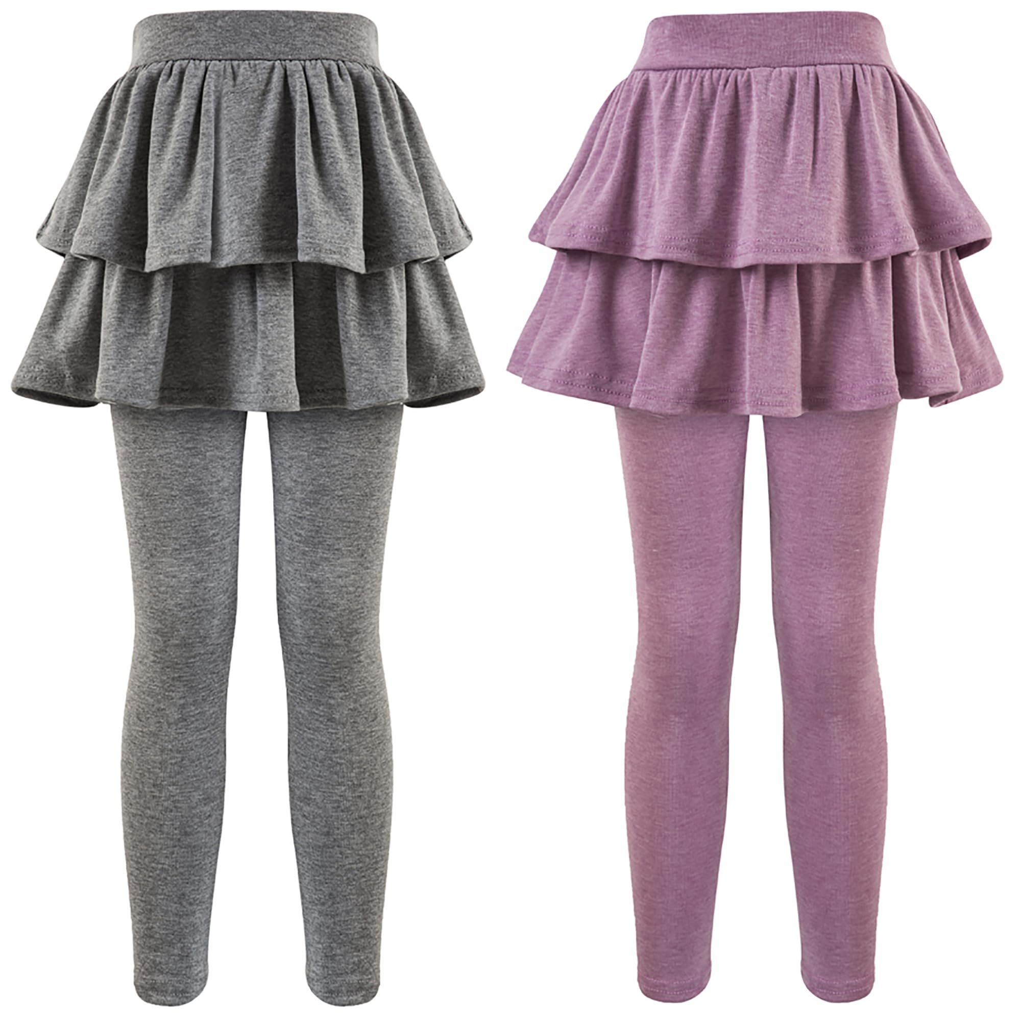 GUOGUOWU Girls School Uniform Pants Leggings with Skirts Stretch Warm Jegging 4-12 Years