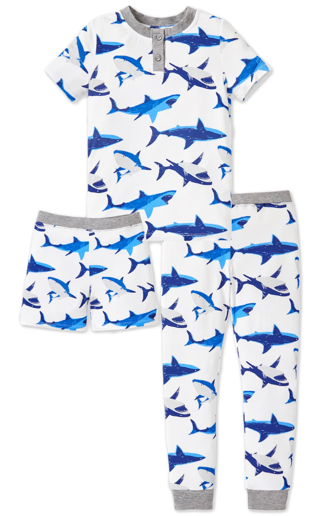 Kids 3-Pack Bamboo Viscose Pajama Sets with Shorts & Pants