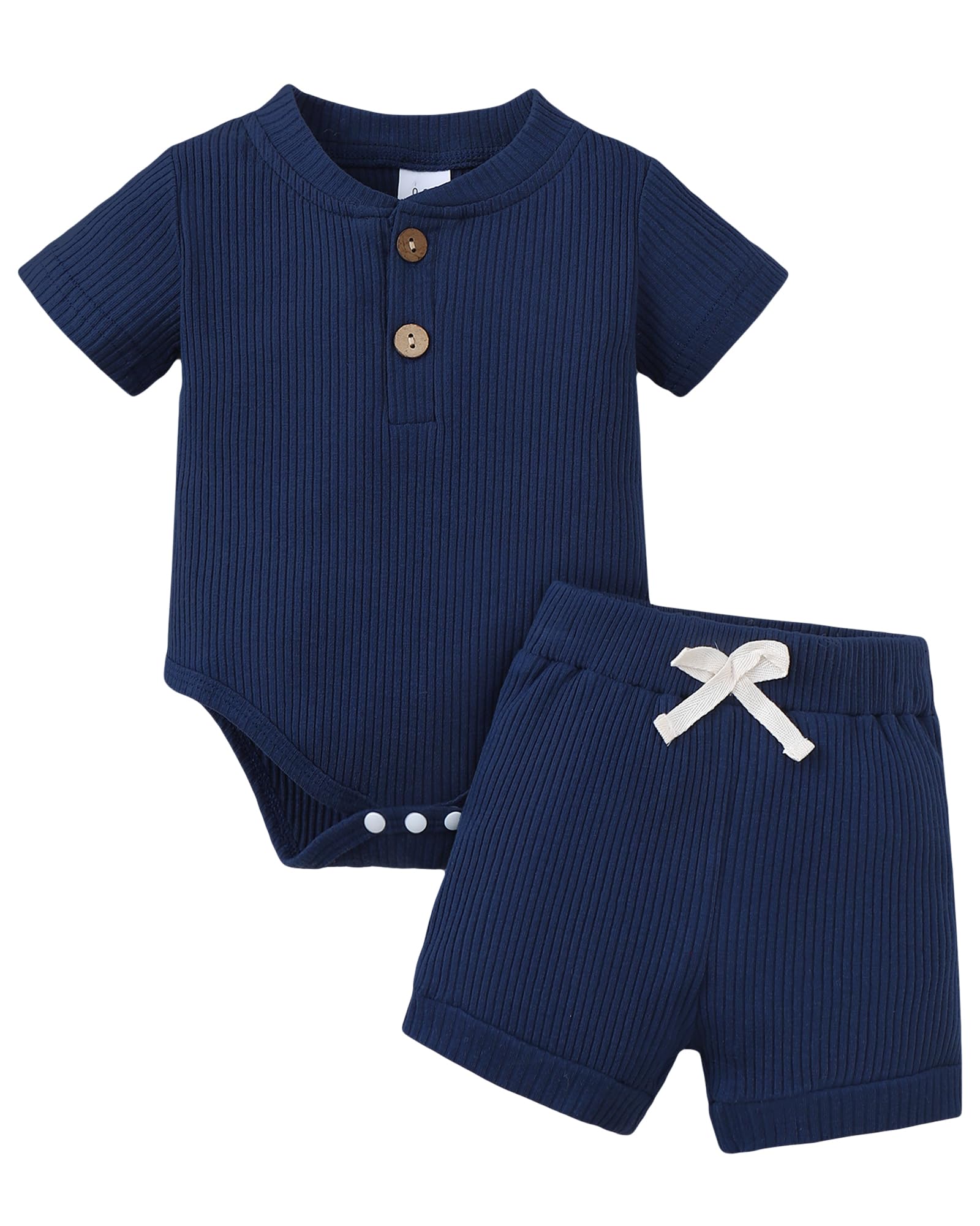 Jecson Newborn Boy Clothes Baby Boy Outfits Set Baby Boy Summer Clothes Soft Cotton Short Sleeve Top and Shorts for 0-18M