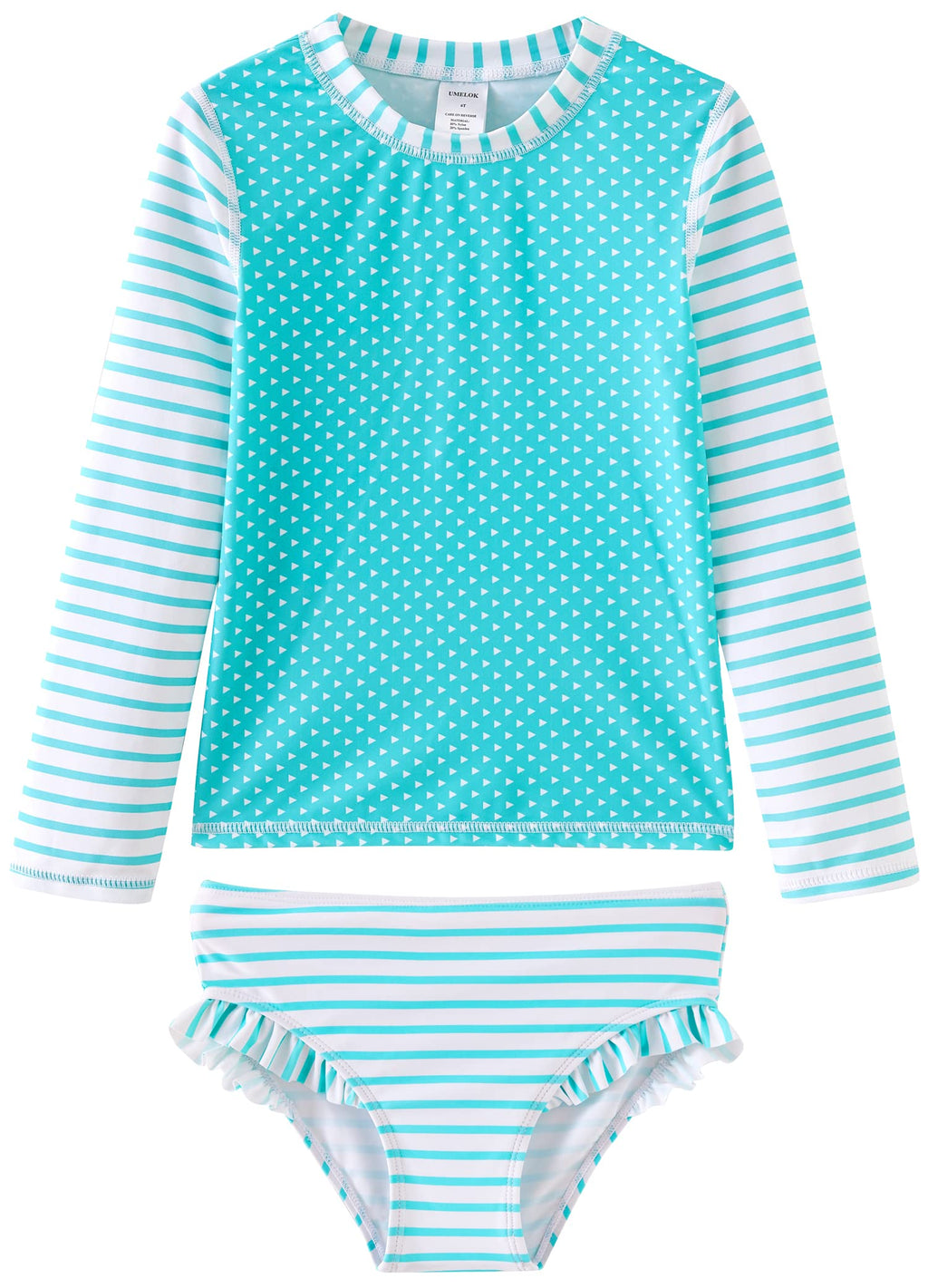 UMELOK Toddler and Little Girls Rash Guard Sets with Bikini Bottoms Swimwear