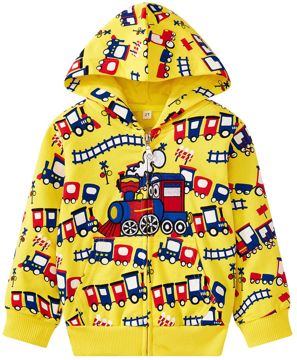Popshion Boys Toddler Cartoon Dinosaur Hoodies Jacket Cool Long Sleeve Zipper Hooded Sport Sweatshirt Coat for Kids 1-7 Years