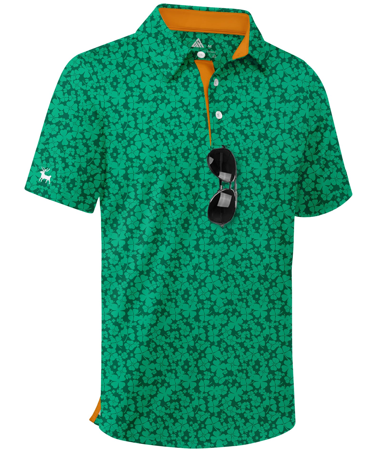 ZITY Boys Golf Polo Shirts Short Sleeve UPF 50+ Print Pattern Shirts for Youth Kids Funny School Uniform Collared T-Shirt