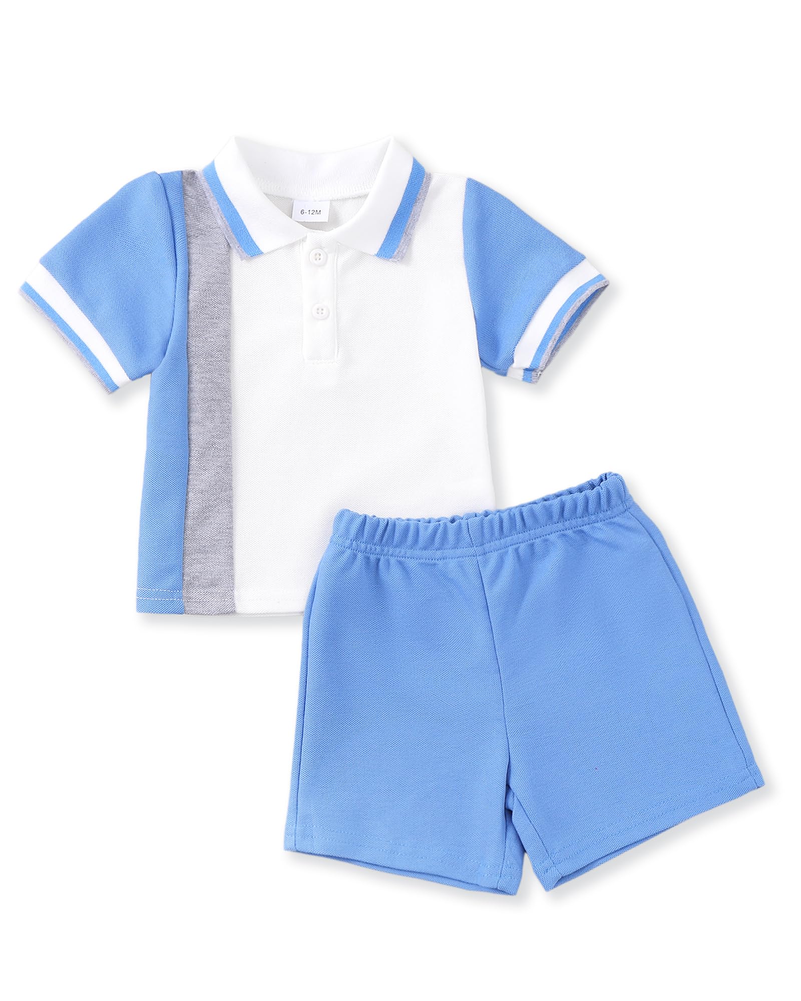 NZRVAWS Toddler Baby Boy Clothes 3 6 9 12 18 Months 2 3T Summer Spring Polo Shirt Shorts Sleeves Set Button Outfits 2 PCS