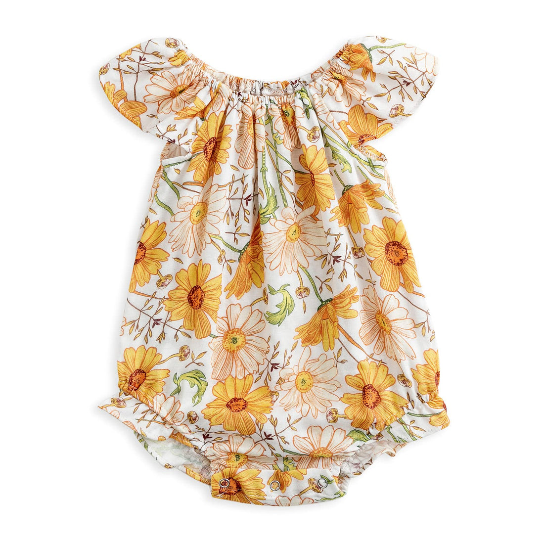 Newborn Girls Floral Ruffle Sleeveless Romper Bodysuit