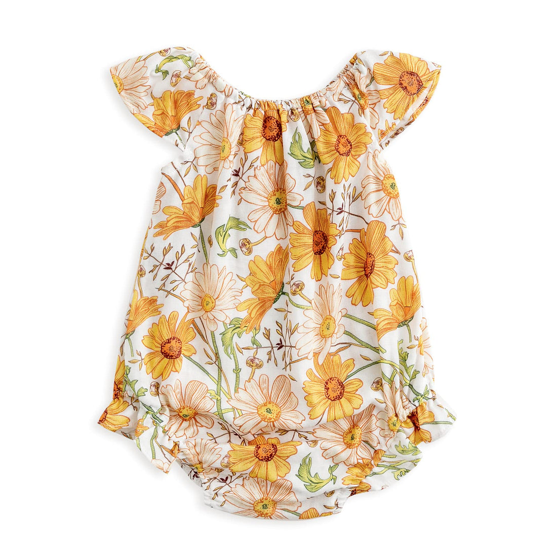 Newborn Girls Floral Ruffle Sleeveless Romper Bodysuit