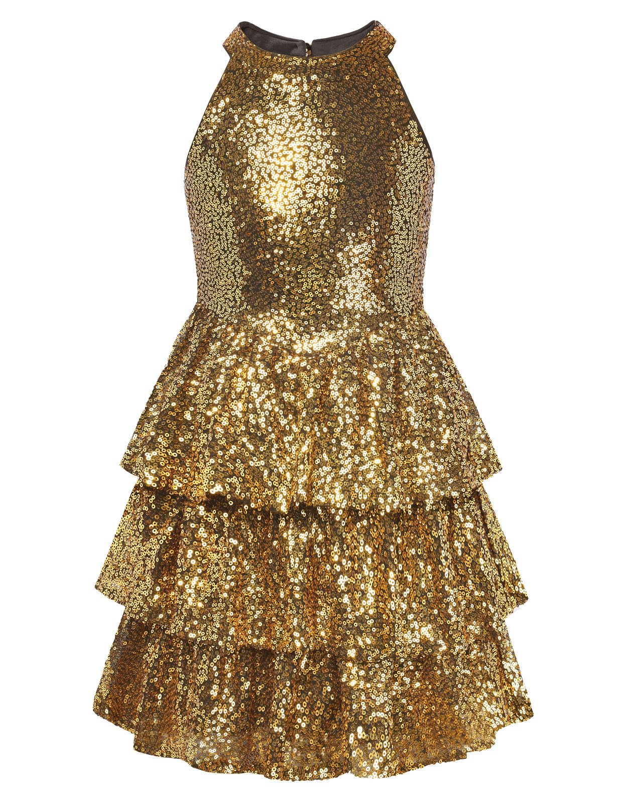 GRACE KARIN Girls Sequin Party Dress Kids Sparkly Formal Birthday Teen Special Occasion Fancy Pageant Dresses Size 6-14