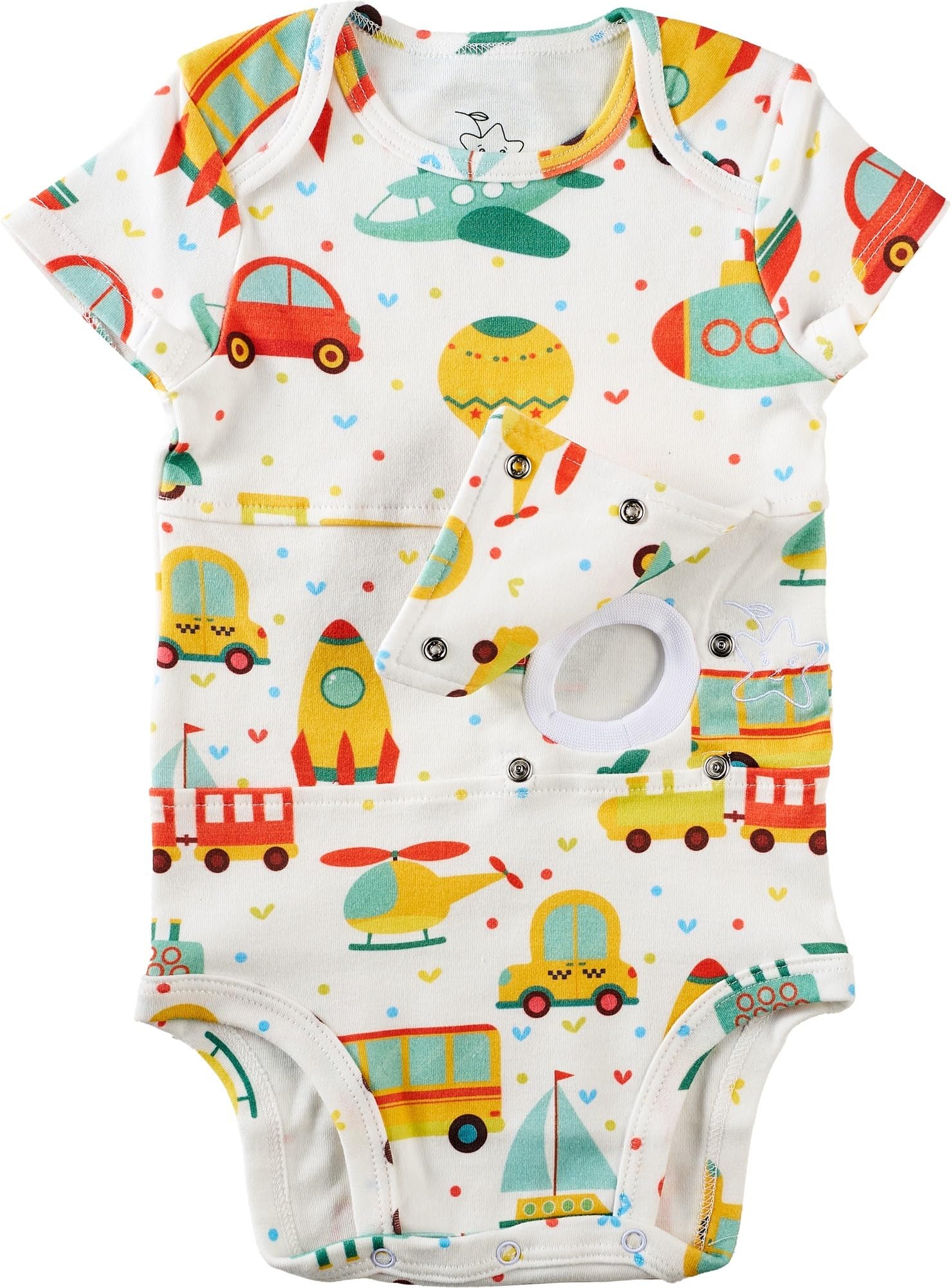 Starberrykids Unisex Adaptive Feeding G-Tube Baby Onesies, 100% Cotton, Round Neck Style, Short Sleeve- 17 Colors & 10 Sizes
