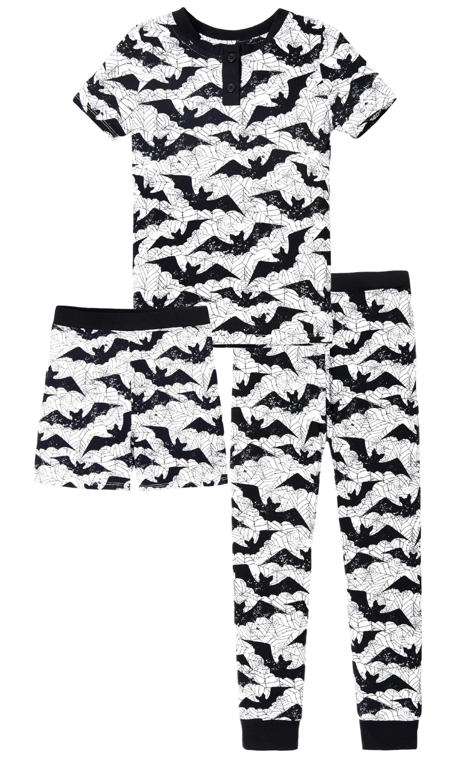 PATPAT Bamboo Viscose Pajamas Sets for Boys Girls Kids Toddler, 3 Pack Shorts & Pants Sleepers, Ultra-soft Snug Fit Pjs 2-12Y