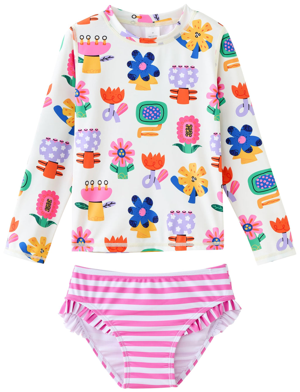 UMELOK Toddler and Little Girls Rash Guard Sets with Bikini Bottoms Swimwear