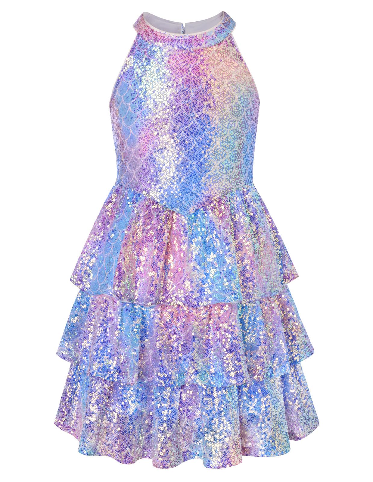 GRACE KARIN Girls Sequin Party Dress Kids Sparkly Formal Birthday Teen Special Occasion Fancy Pageant Dresses Size 6-14