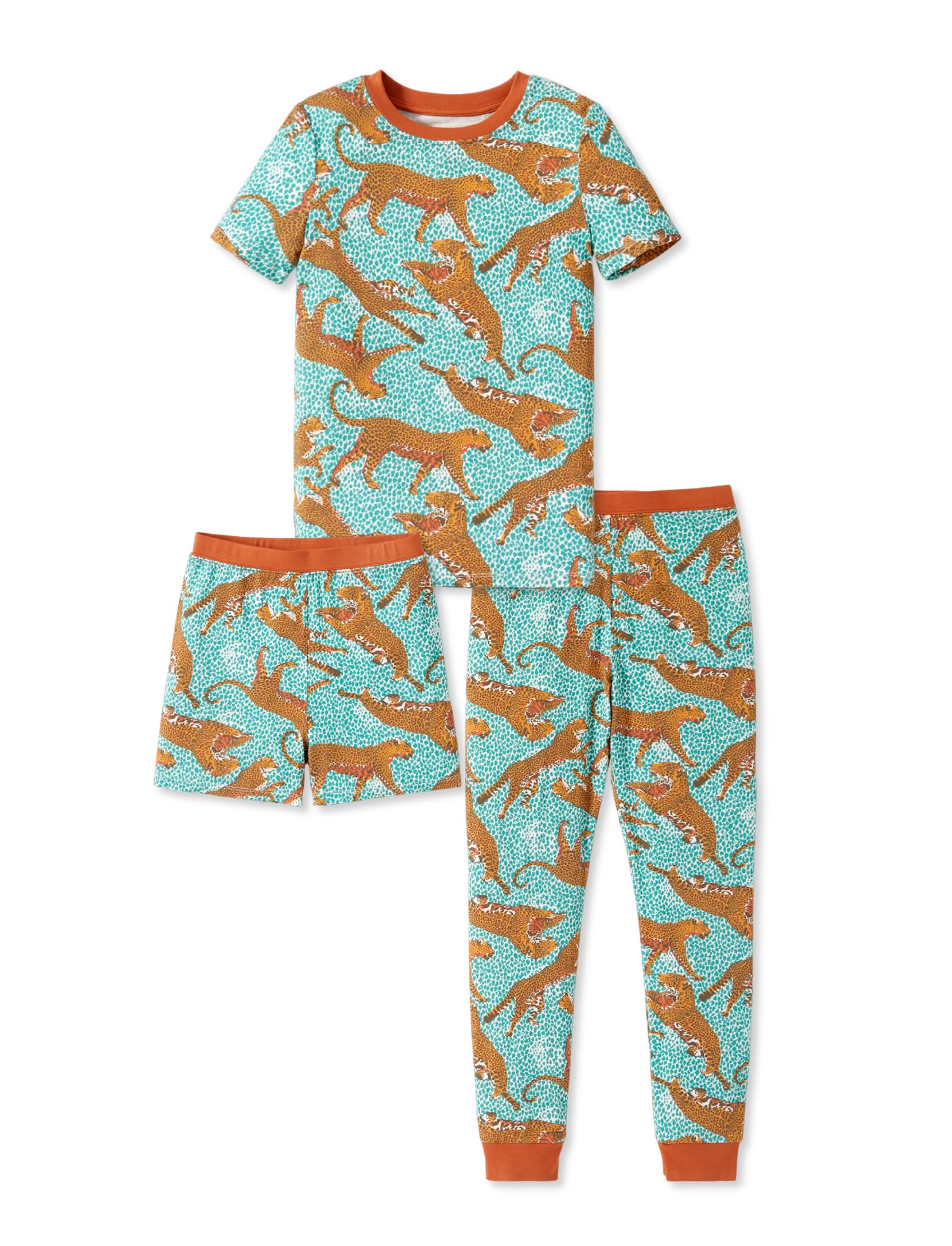 PATPAT Bamboo Viscose Pajamas Sets for Boys Girls Kids Toddler, 3 Pack Shorts & Pants Sleepers, Ultra-soft Snug Fit Pjs 2-12Y