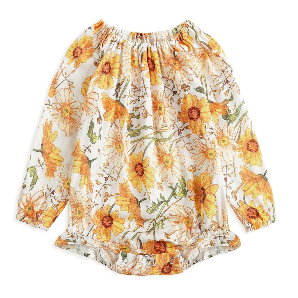 Simplee kids Baby Girls Summer Romper Onesie Infant Newborn Floral Ruffled Sleeveless Bodysuit