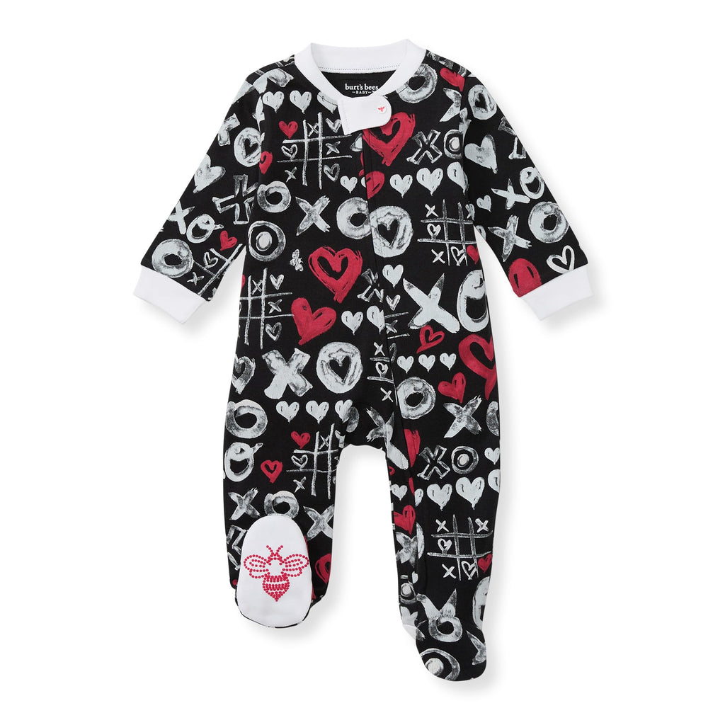 Burt's Bees Baby Boys Sleep and Play Pajamas, 100% Organic Cotton, One-piece PJs, Diagonal Zip Up Loose Fit Footie
