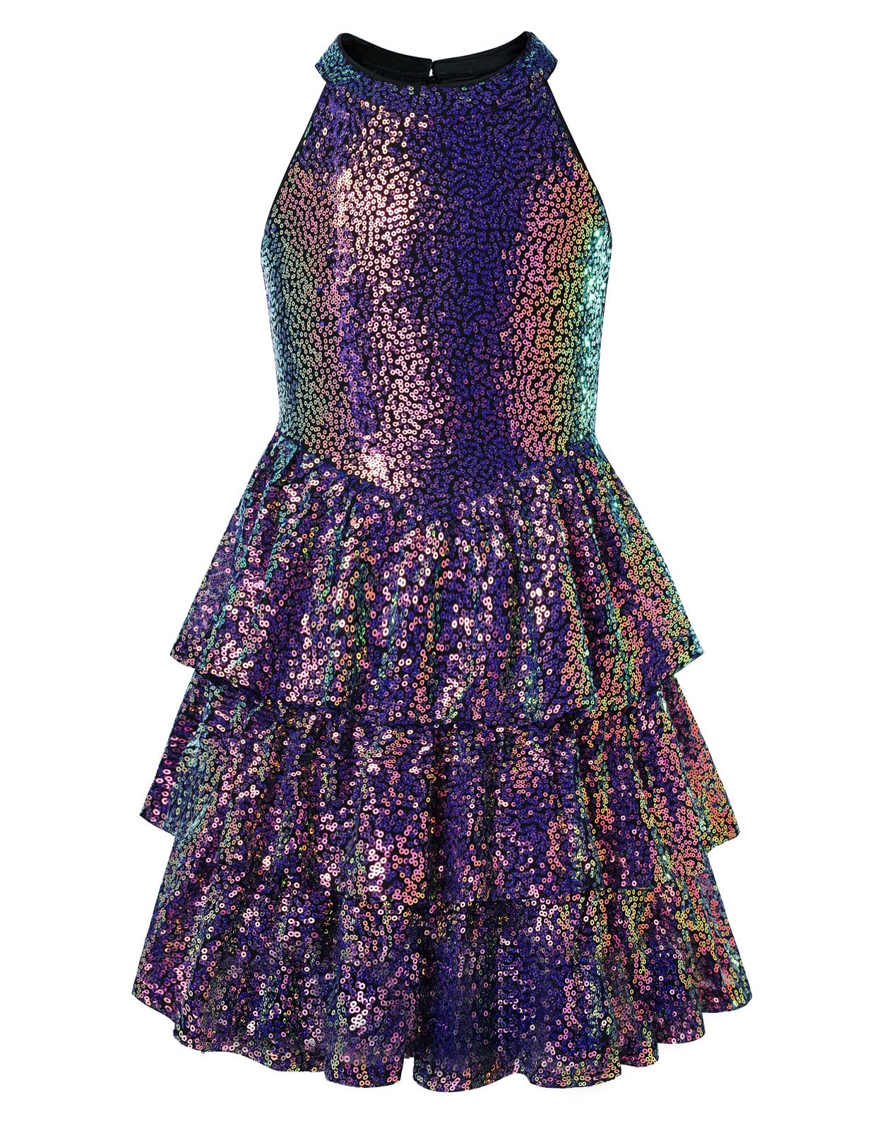 GRACE KARIN Girls Sequin Party Dress Kids Sparkly Formal Birthday Teen Special Occasion Fancy Pageant Dresses Size 6-14