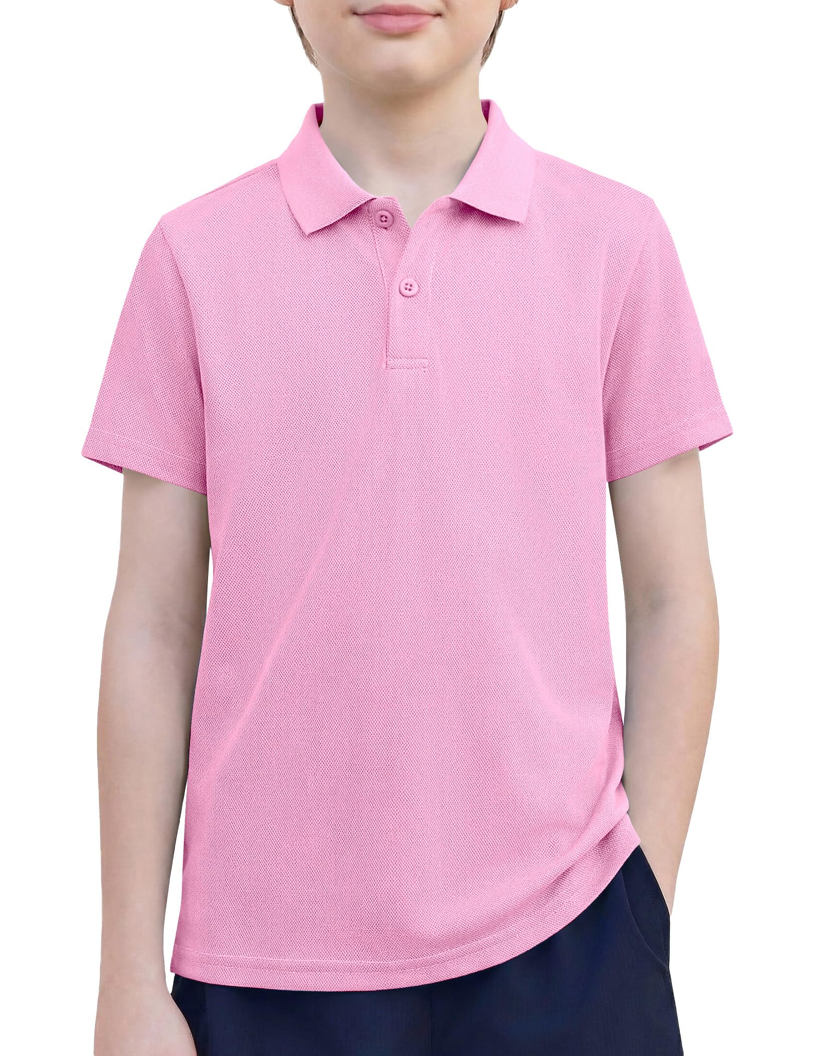 Arshiner Boys Golf Polo Shirt Uniform Short Sleeve Button Collared Tee Casual Performance Active T Shirt Size 4-13 Years