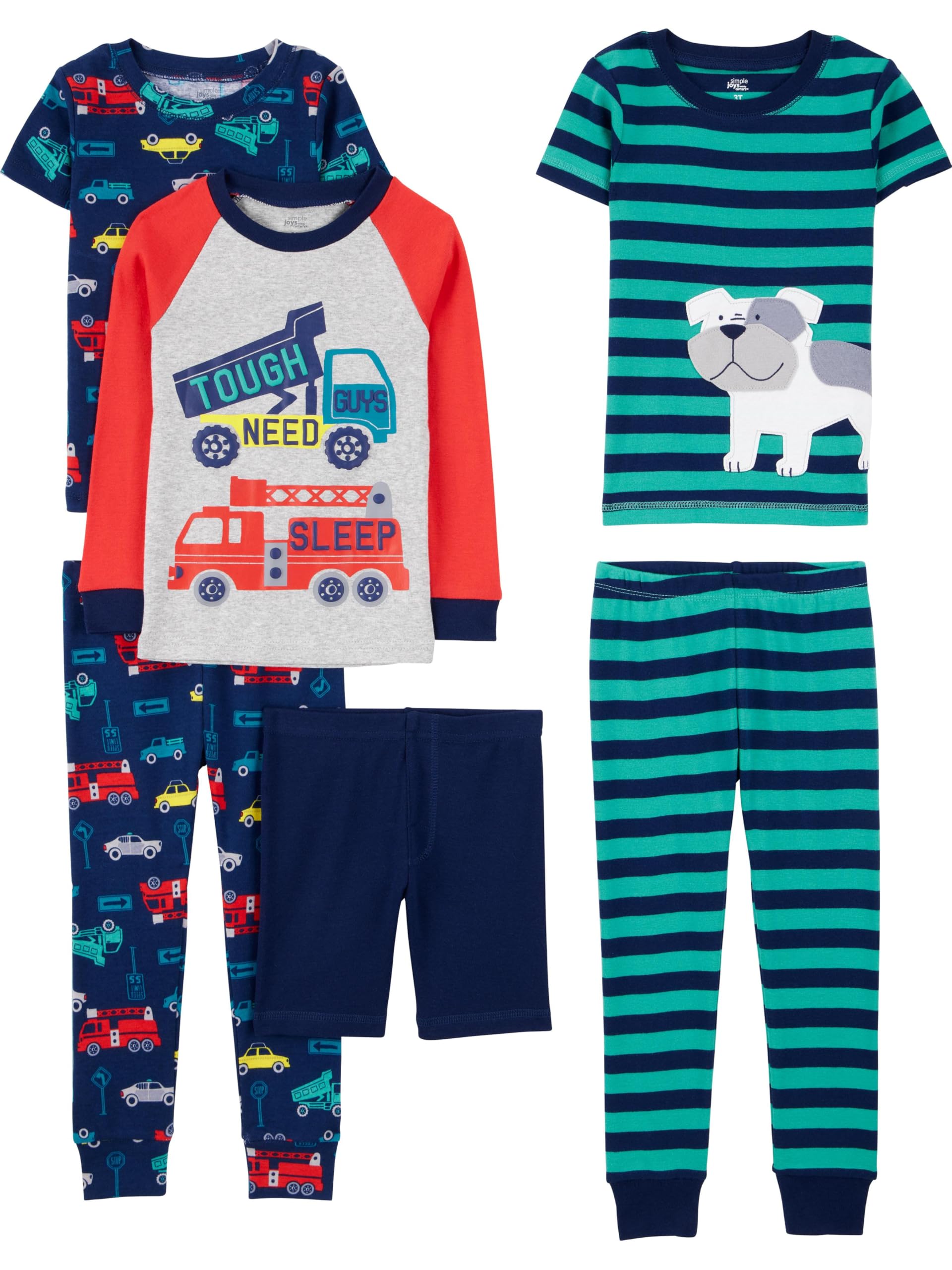 Simple Joys by Carter's girls 6-piece Snug Fit Cotton Pajama Set