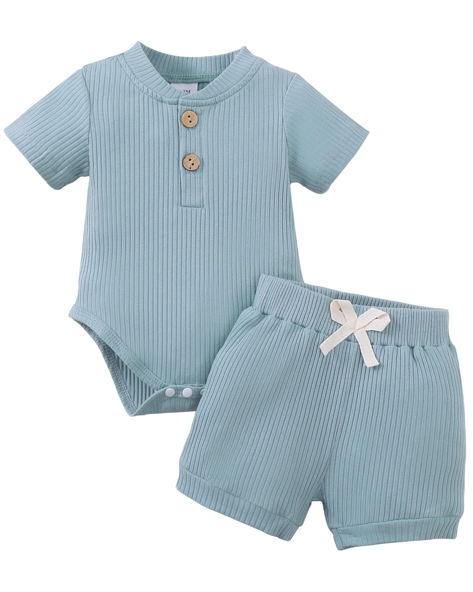 Jecson Newborn Boy Clothes Baby Boy Outfits Set Baby Boy Summer Clothes Soft Cotton Short Sleeve Top and Shorts for 0-18M