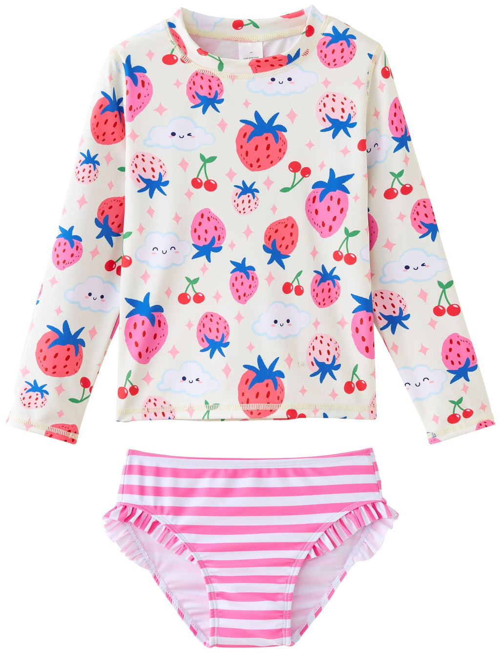 UMELOK Toddler and Little Girls Rash Guard Sets with Bikini Bottoms Swimwear