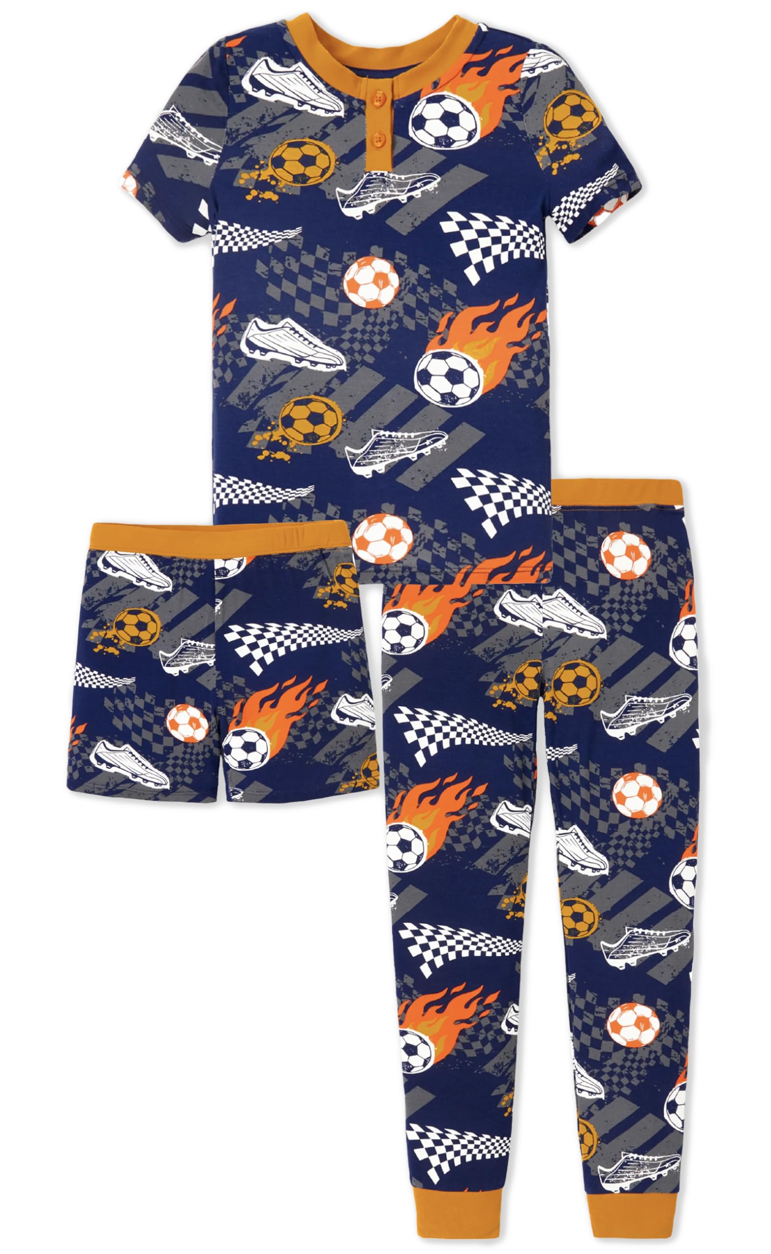 PATPAT Bamboo Viscose Pajamas Sets for Boys Girls Kids Toddler, 3 Pack Shorts & Pants Sleepers, Ultra-soft Snug Fit Pjs 2-12Y