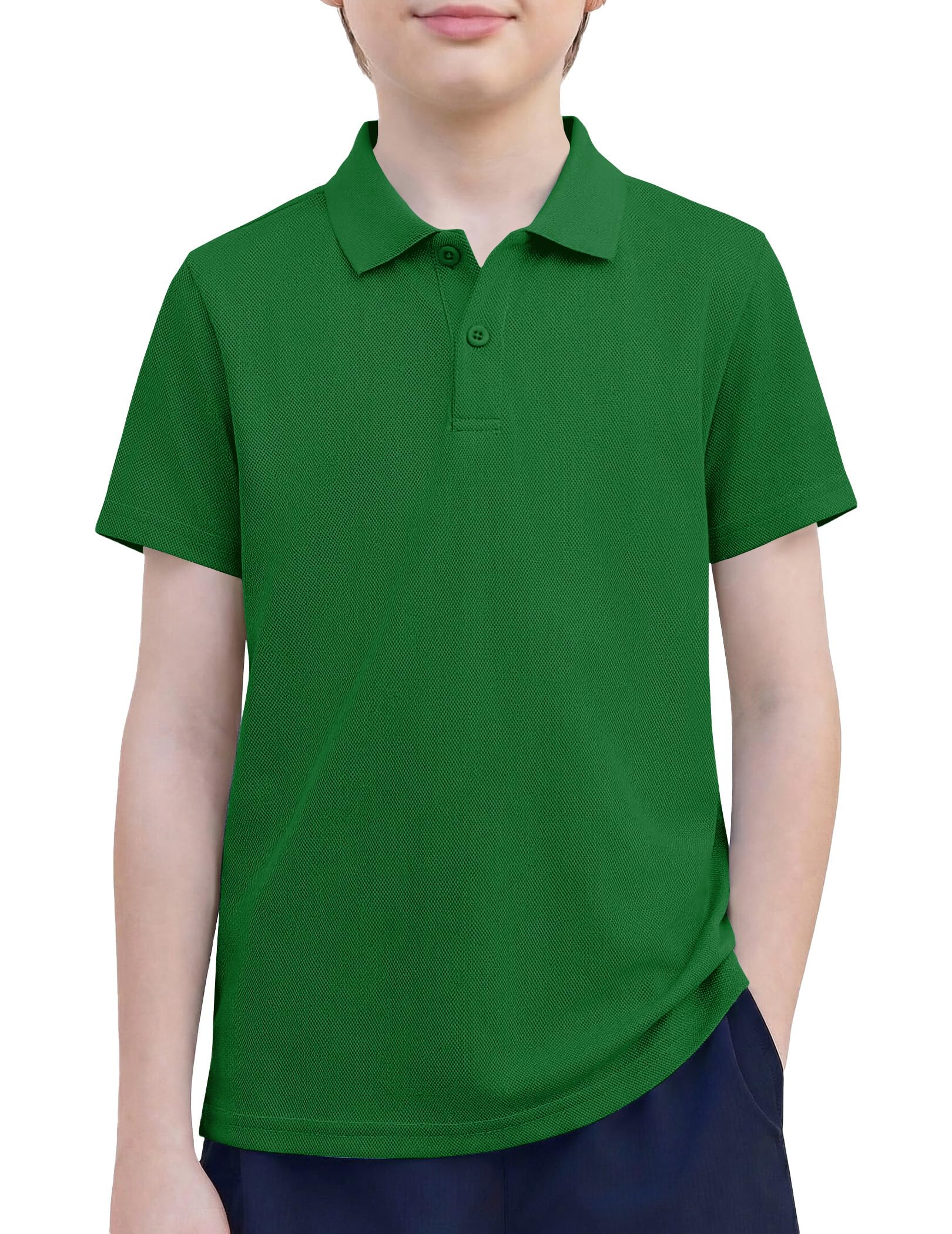 Arshiner Boys Golf Polo Shirt Uniform Short Sleeve Button Collared Tee Casual Performance Active T Shirt Size 4-13 Years