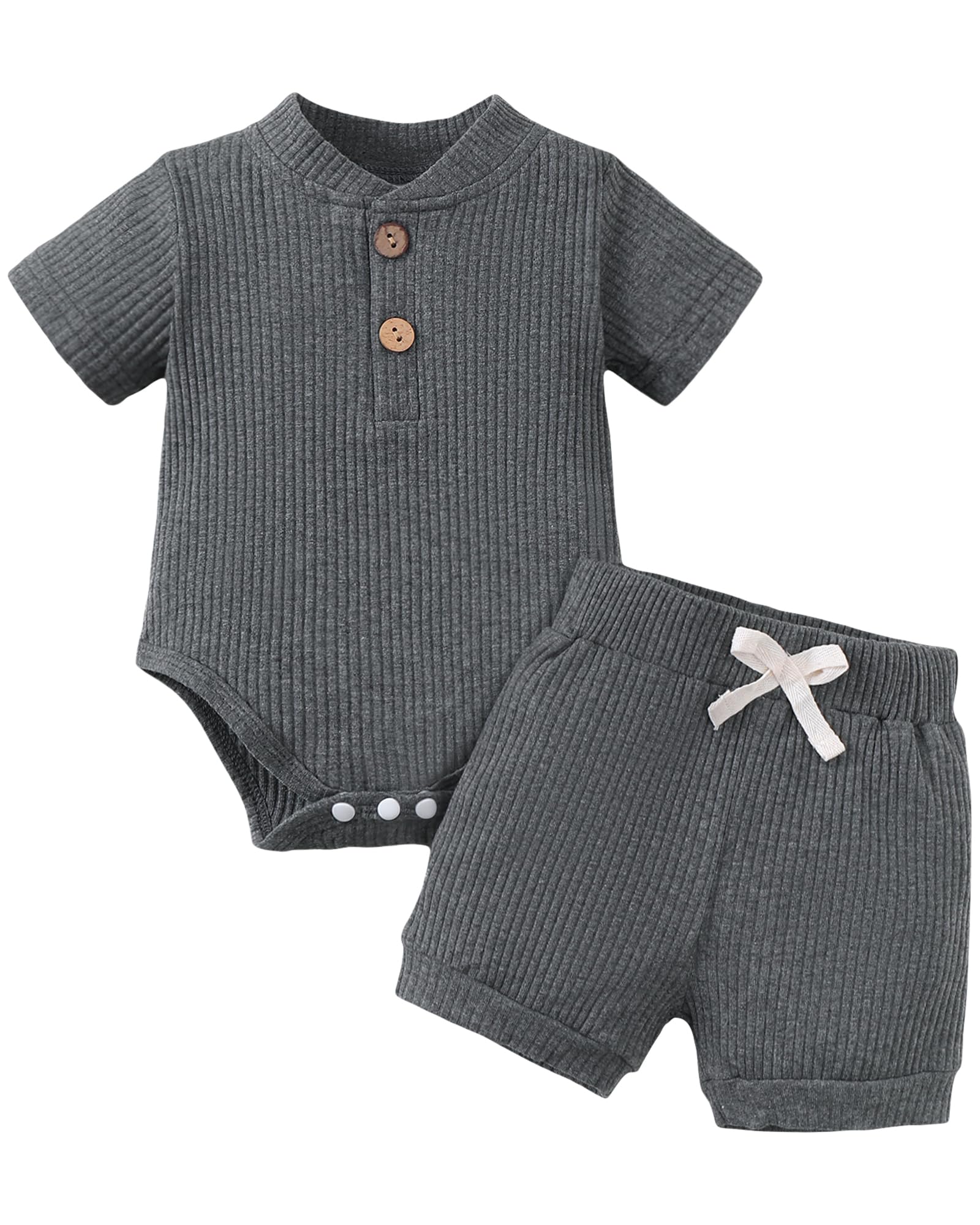 Jecson Newborn Boy Clothes Baby Boy Outfits Set Baby Boy Summer Clothes Soft Cotton Short Sleeve Top and Shorts for 0-18M