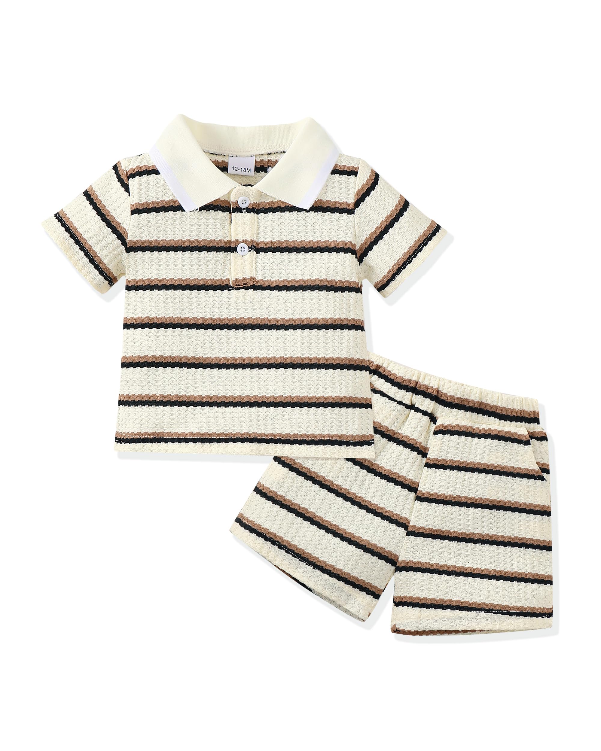 Renotemy Toddler Baby Boys Clothes Summer Outfits Polo Shirt Shorts Set 2Pcs Boys Clothing Sets 12 Month-5T