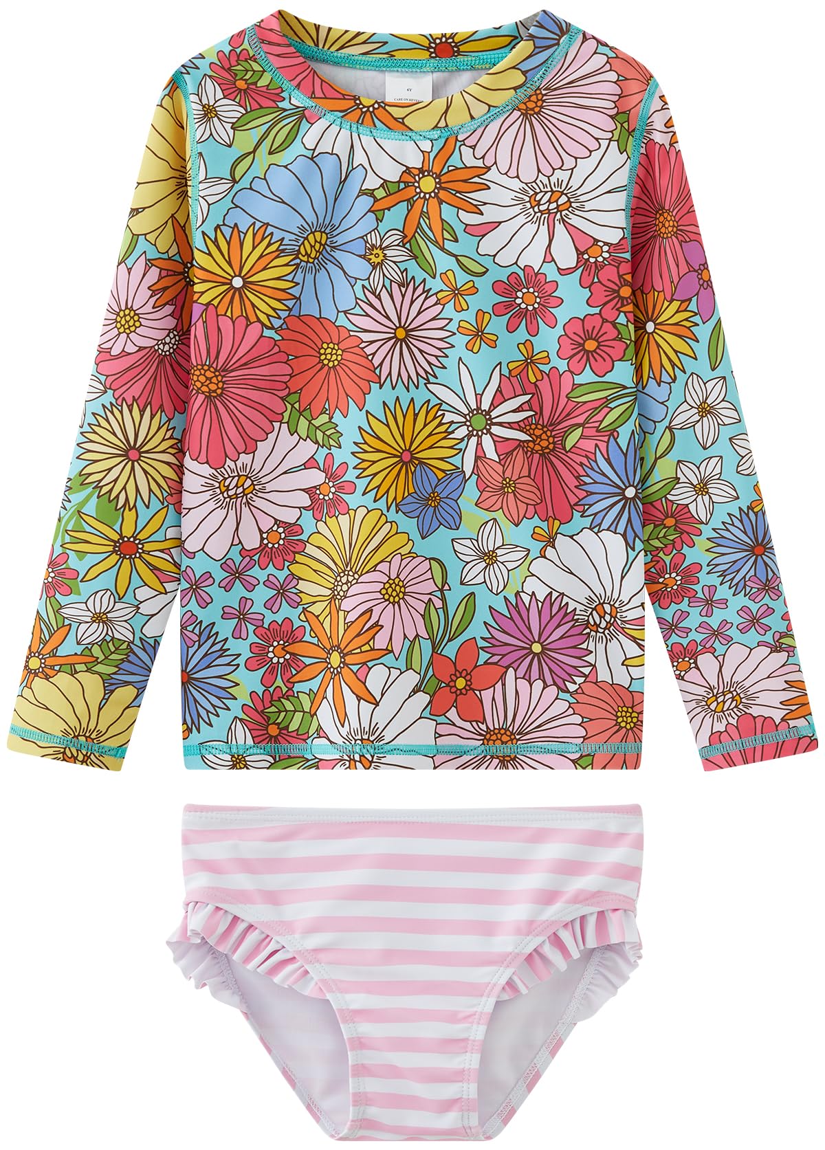 UMELOK Toddler and Little Girls Rash Guard Sets with Bikini Bottoms Swimwear