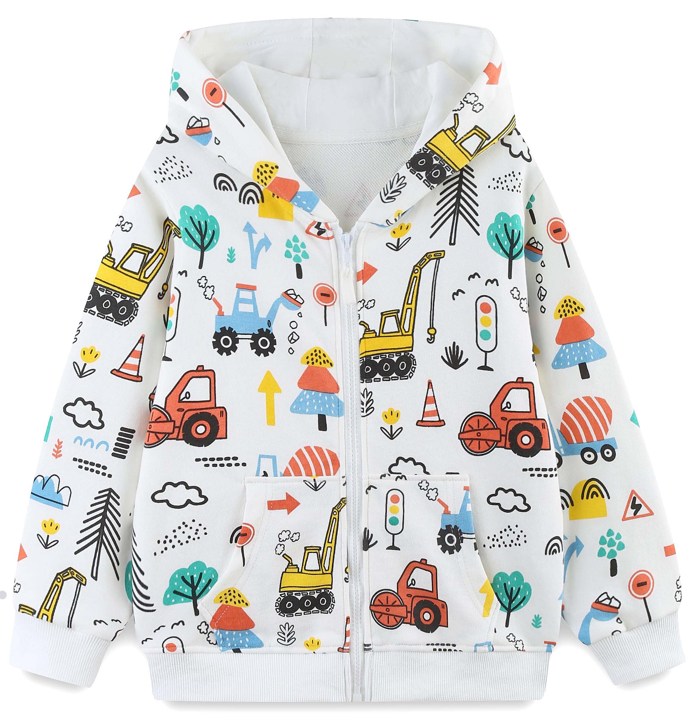 Popshion Boys Toddler Cartoon Dinosaur Hoodies Jacket Cool Long Sleeve Zipper Hooded Sport Sweatshirt Coat for Kids 1-7 Years
