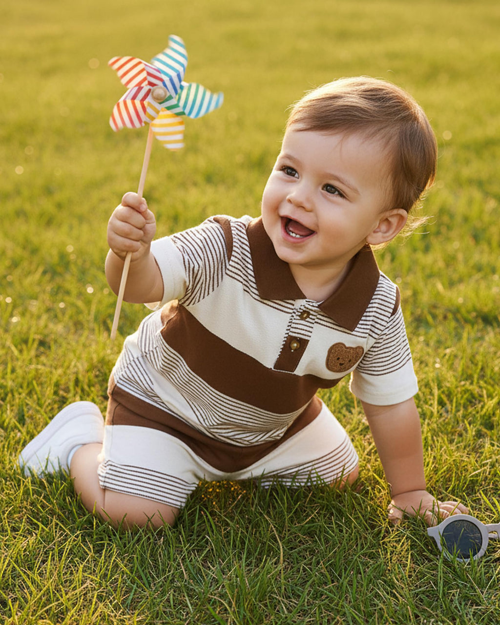 NZRVAWS Toddler Baby Boy Clothes 3 6 9 12 18 Months 2 3T Summer Spring Polo Shirt Shorts Sleeves Set Button Outfits 2 PCS