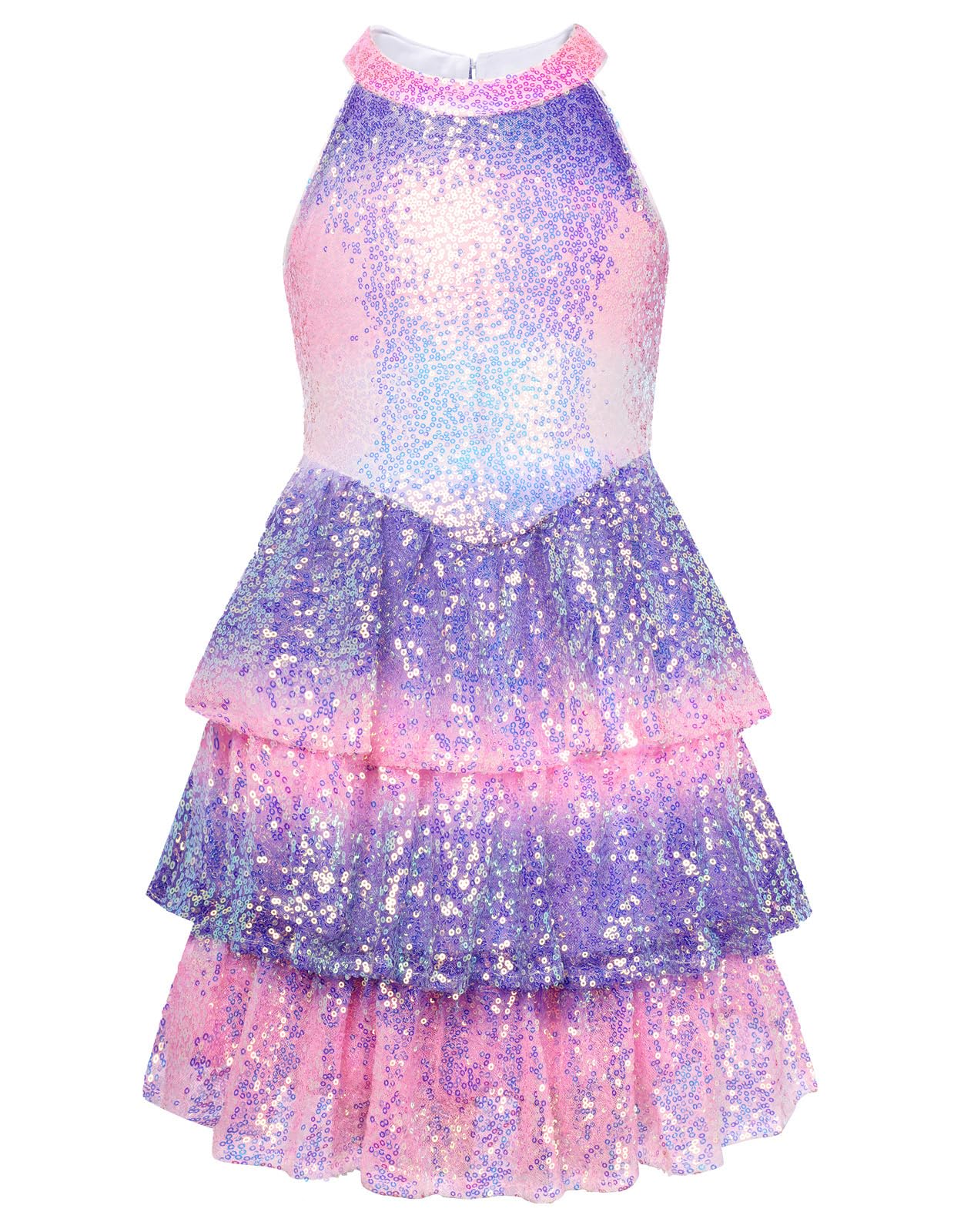GRACE KARIN Girls Sequin Party Dress Kids Sparkly Formal Birthday Teen Special Occasion Fancy Pageant Dresses Size 6-14