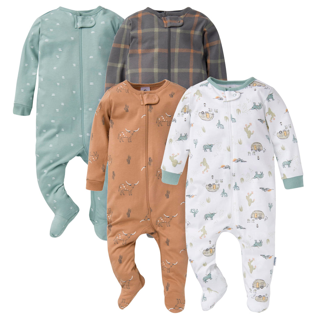 Gerber baby-boys 4 Pack Sleep 'N Play Footie