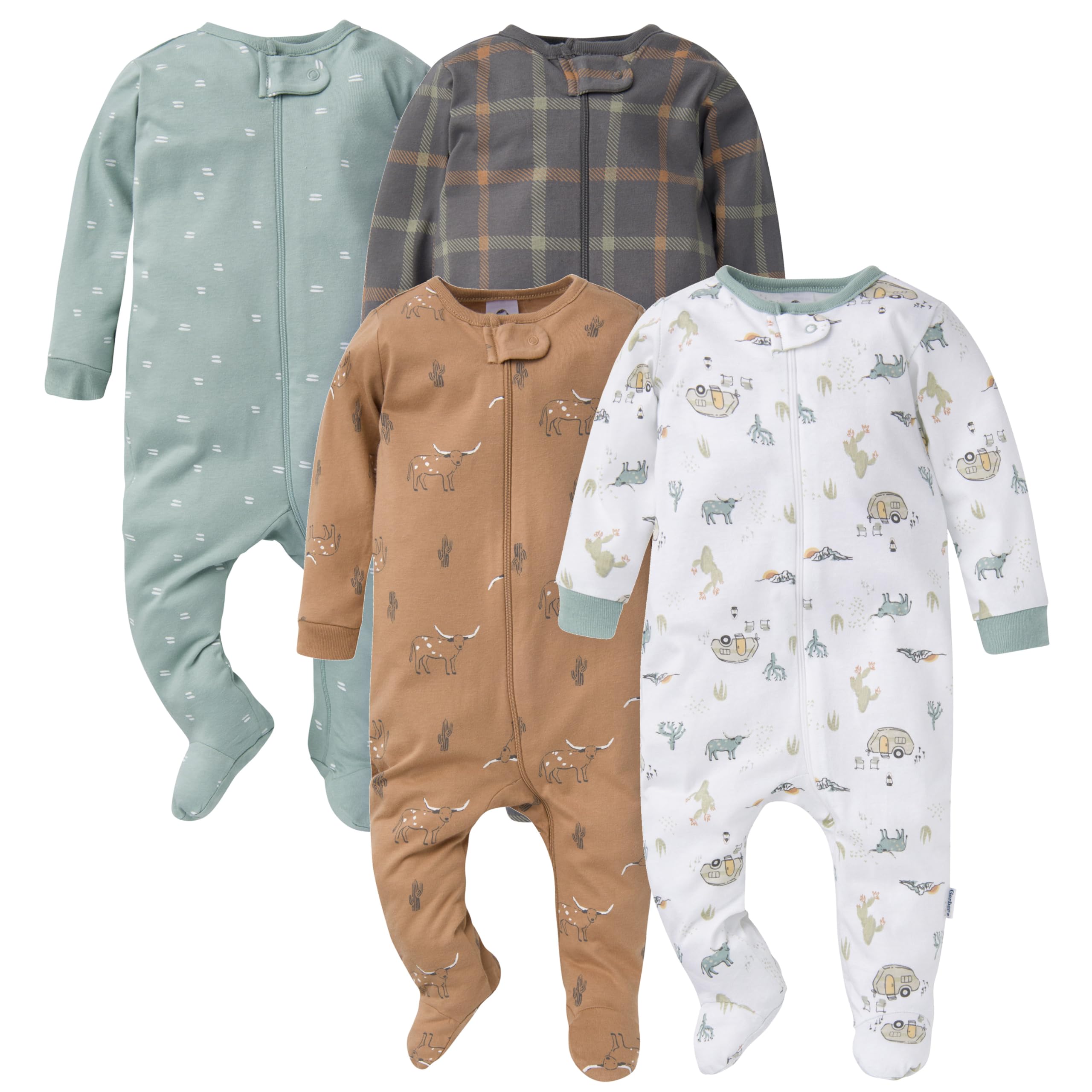 Gerber baby-boys 4 Pack Sleep 'N Play Footie
