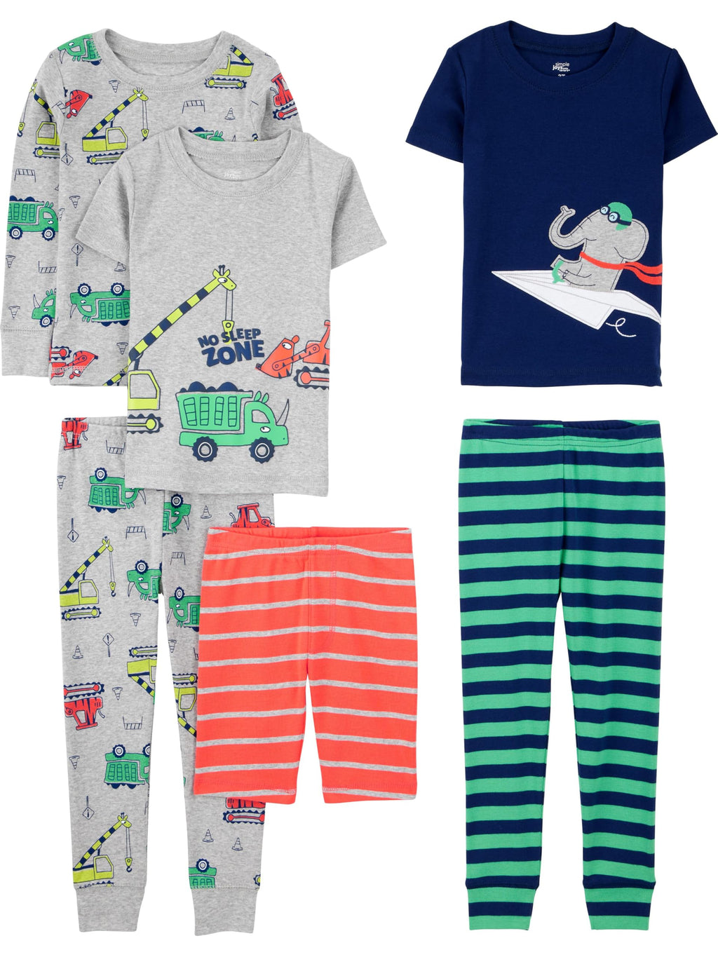 Simple Joys by Carter's girls 6-piece Snug Fit Cotton Pajama Set
