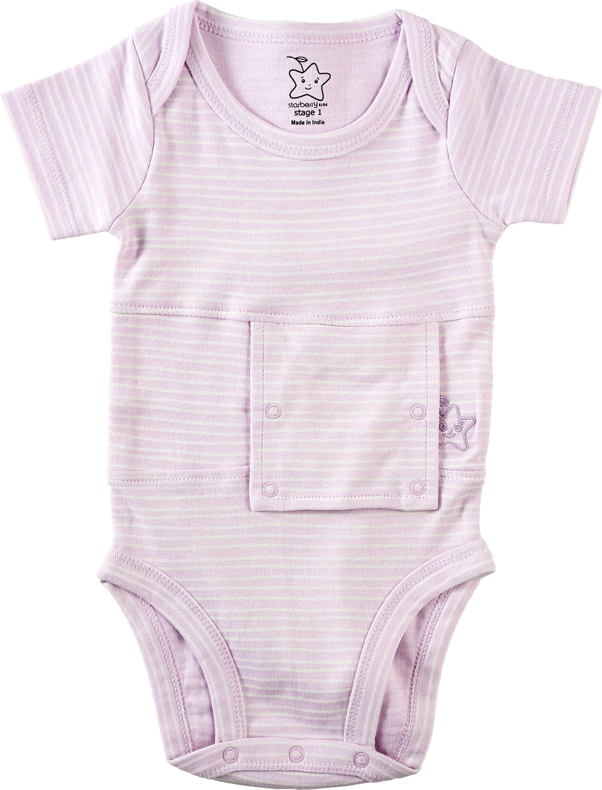 Unisex Baby Adaptive G-Tube Cotton Short Sleeve Onesie