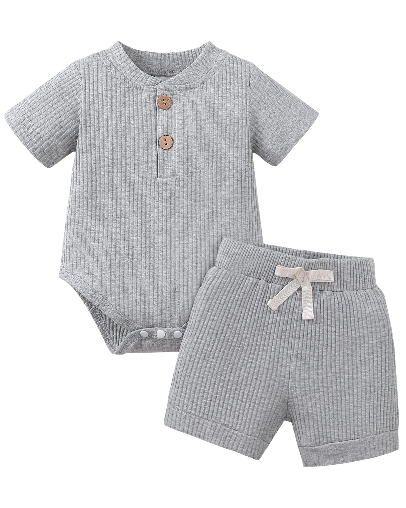 Jecson Newborn Boy Clothes Baby Boy Outfits Set Baby Boy Summer Clothes Soft Cotton Short Sleeve Top and Shorts for 0-18M
