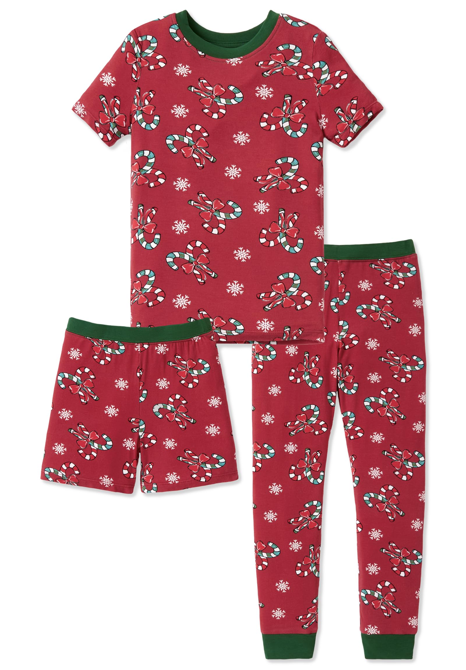 PATPAT Bamboo Viscose Pajamas Sets for Boys Girls Kids Toddler, 3 Pack Shorts & Pants Sleepers, Ultra-soft Snug Fit Pjs 2-12Y