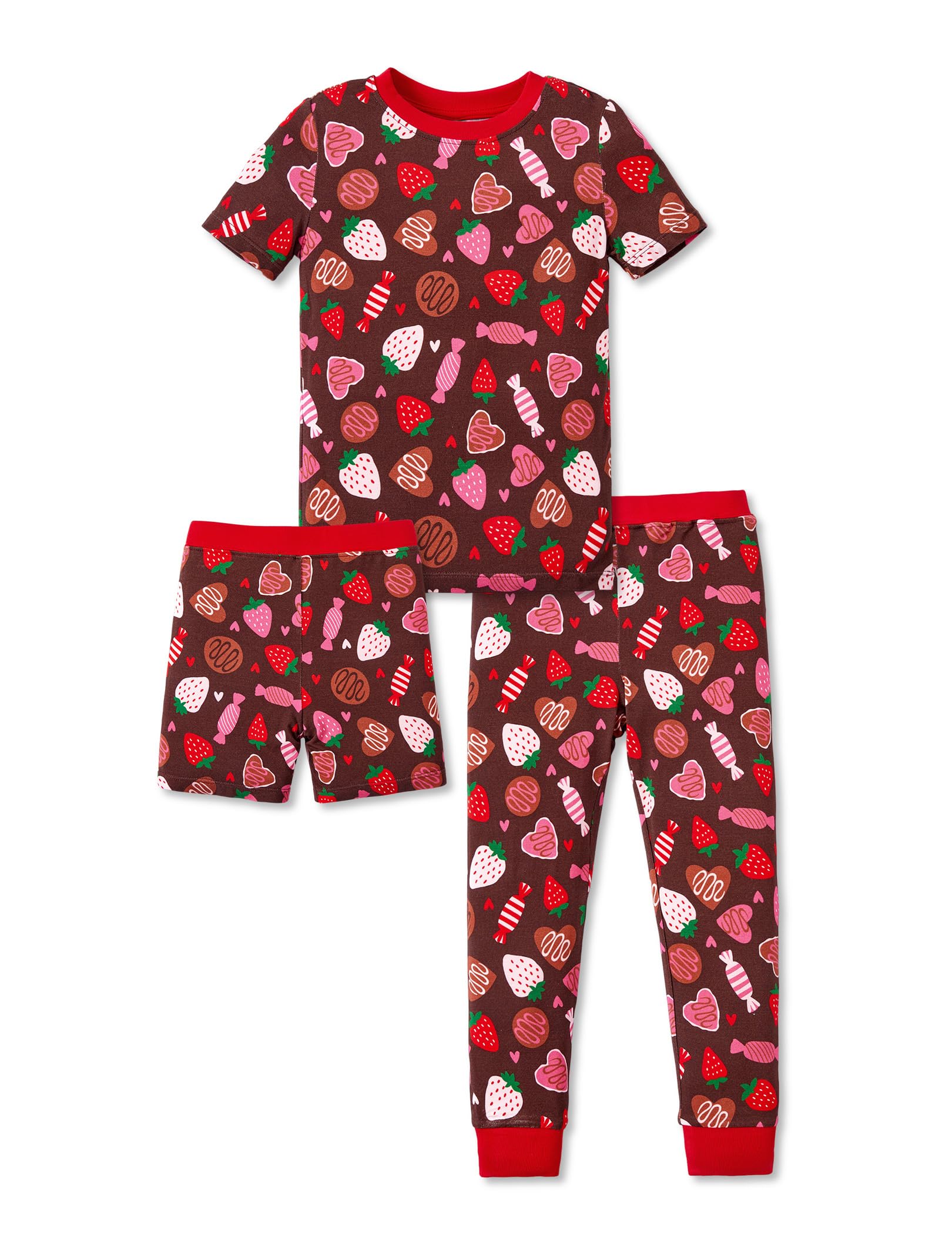 PATPAT Bamboo Viscose Pajamas Sets for Boys Girls Kids Toddler, 3 Pack Shorts & Pants Sleepers, Ultra-soft Snug Fit Pjs 2-12Y