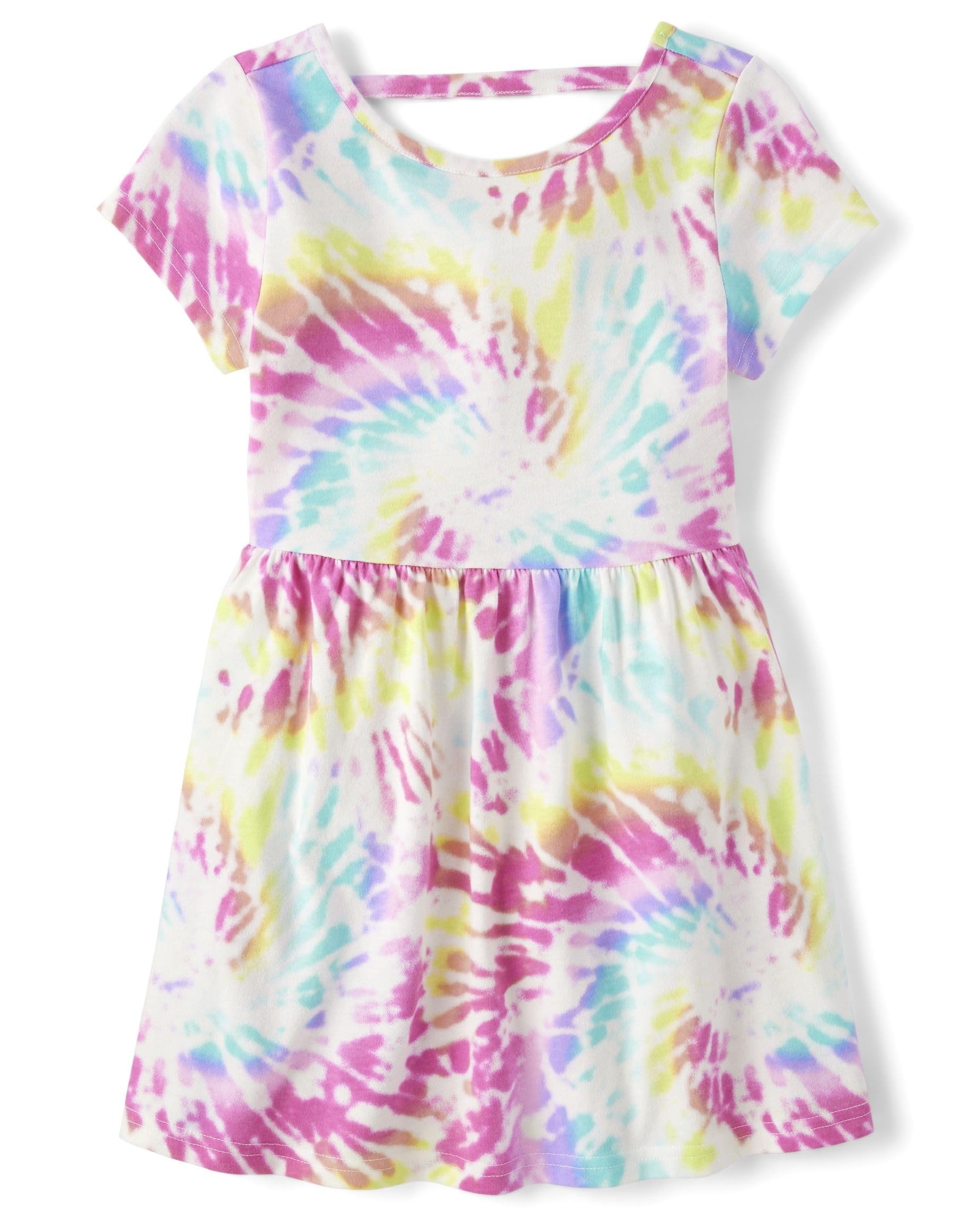 The Children's Place Girls' Plaid Stretch Jacquard Short Sleeve Dress