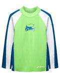 SunBusters Boys L/S Rash Guard(UPF 50+), Flash Green, 11/12 yrs