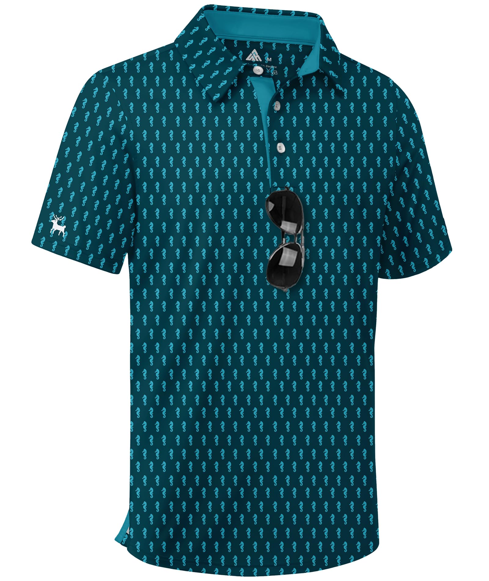 ZITY Boys Golf Polo Shirts Short Sleeve UPF 50+ Print Pattern Shirts for Youth Kids Funny School Uniform Collared T-Shirt