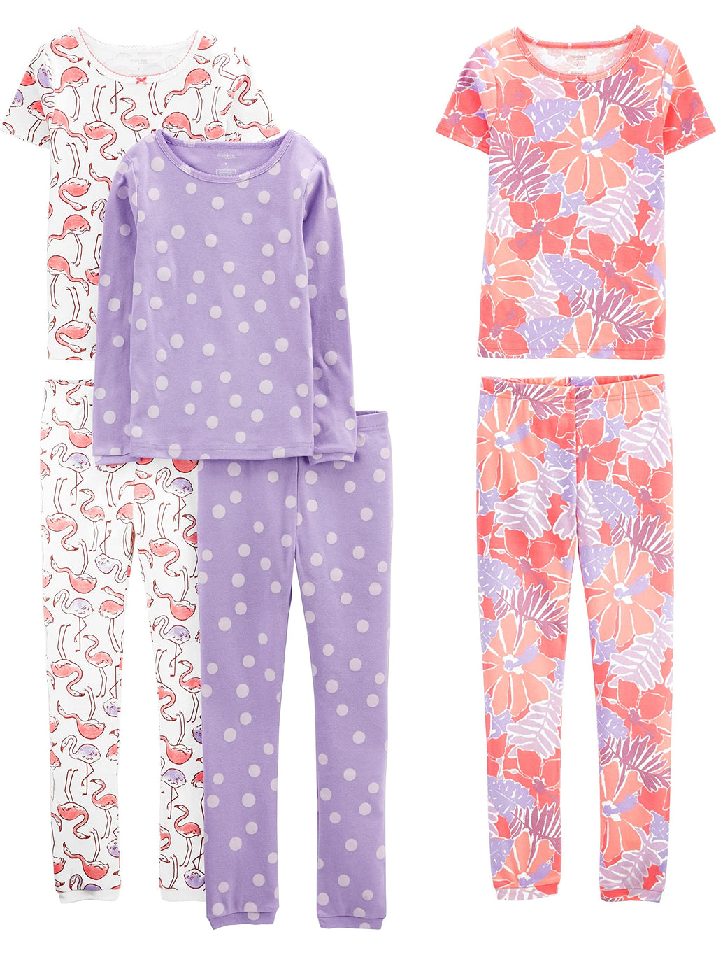 Simple Joys by Carter's girls 6-piece Snug Fit Cotton Pajama Set
