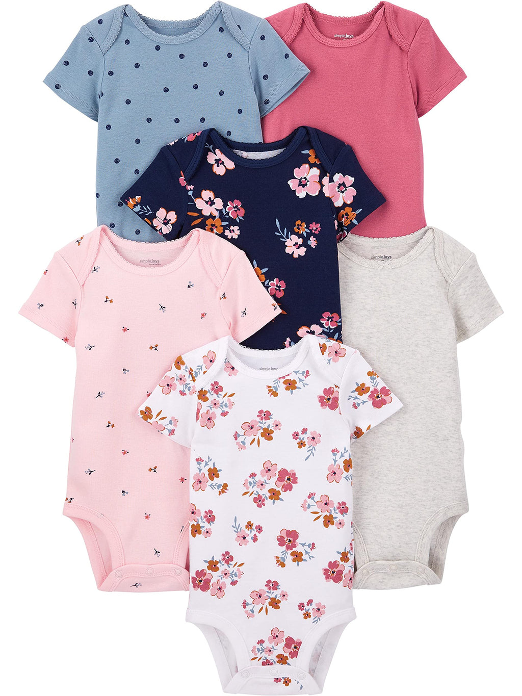 Simple Joys by Carter's Baby-Girls 6-Pack Short-Sleeve Bodysuit