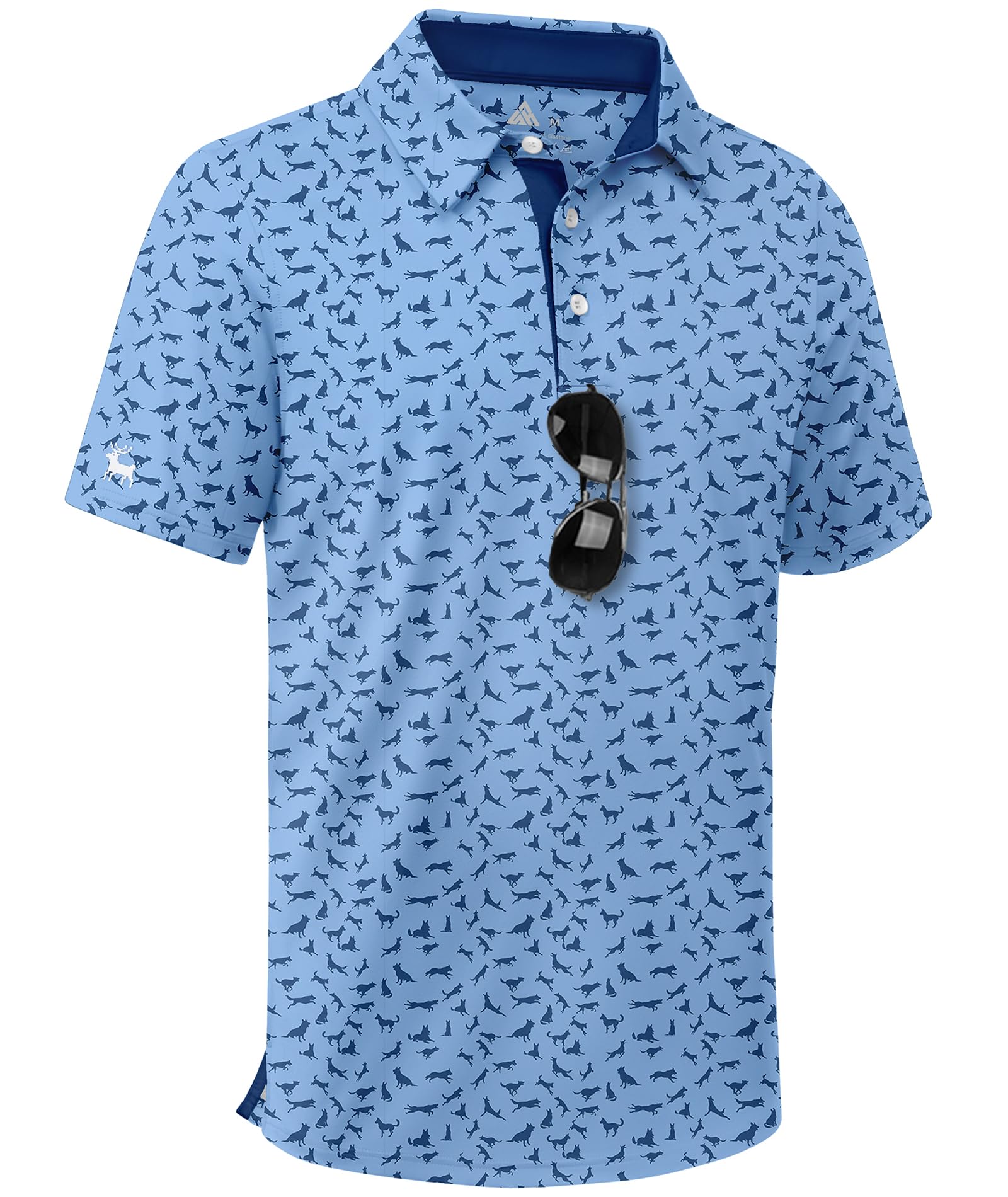 ZITY Boys Golf Polo Shirts Short Sleeve UPF 50+ Print Pattern Shirts for Youth Kids Funny School Uniform Collared T-Shirt