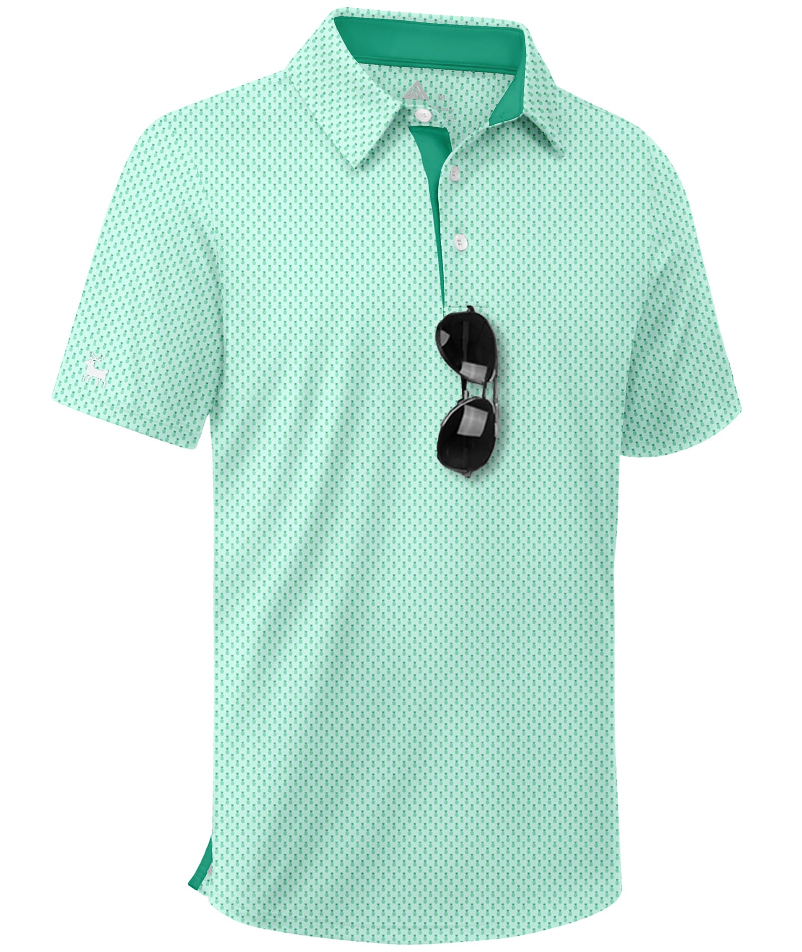 ZITY Boys Golf Polo Shirts Short Sleeve UPF 50+ Print Pattern Shirts for Youth Kids Funny School Uniform Collared T-Shirt