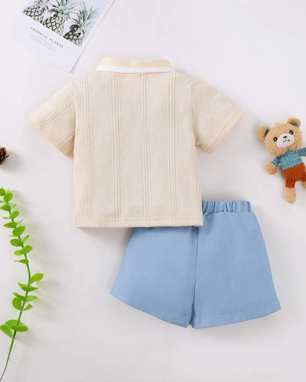 Renotemy Toddler Baby Boys Clothes Summer Outfits Polo Shirt Shorts Set 2Pcs Boys Clothing Sets 12 Month-5T