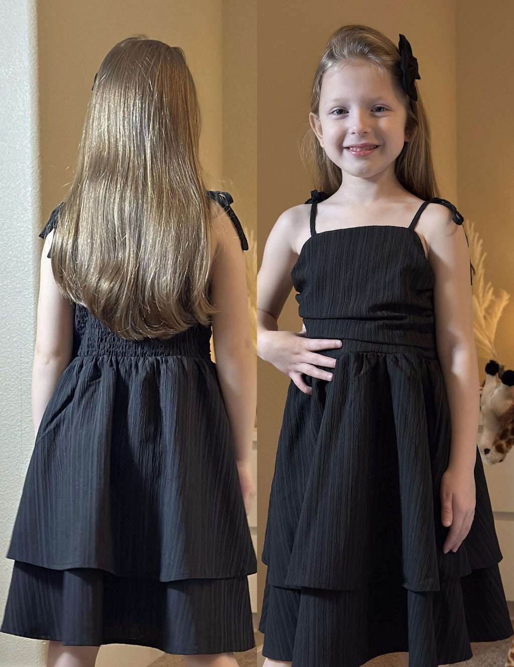 Arshiner Girls Summer Spaghetti Strap Dresses Flowy Tiered Ruched Smocked Back Casual Beach Midi Sundress
