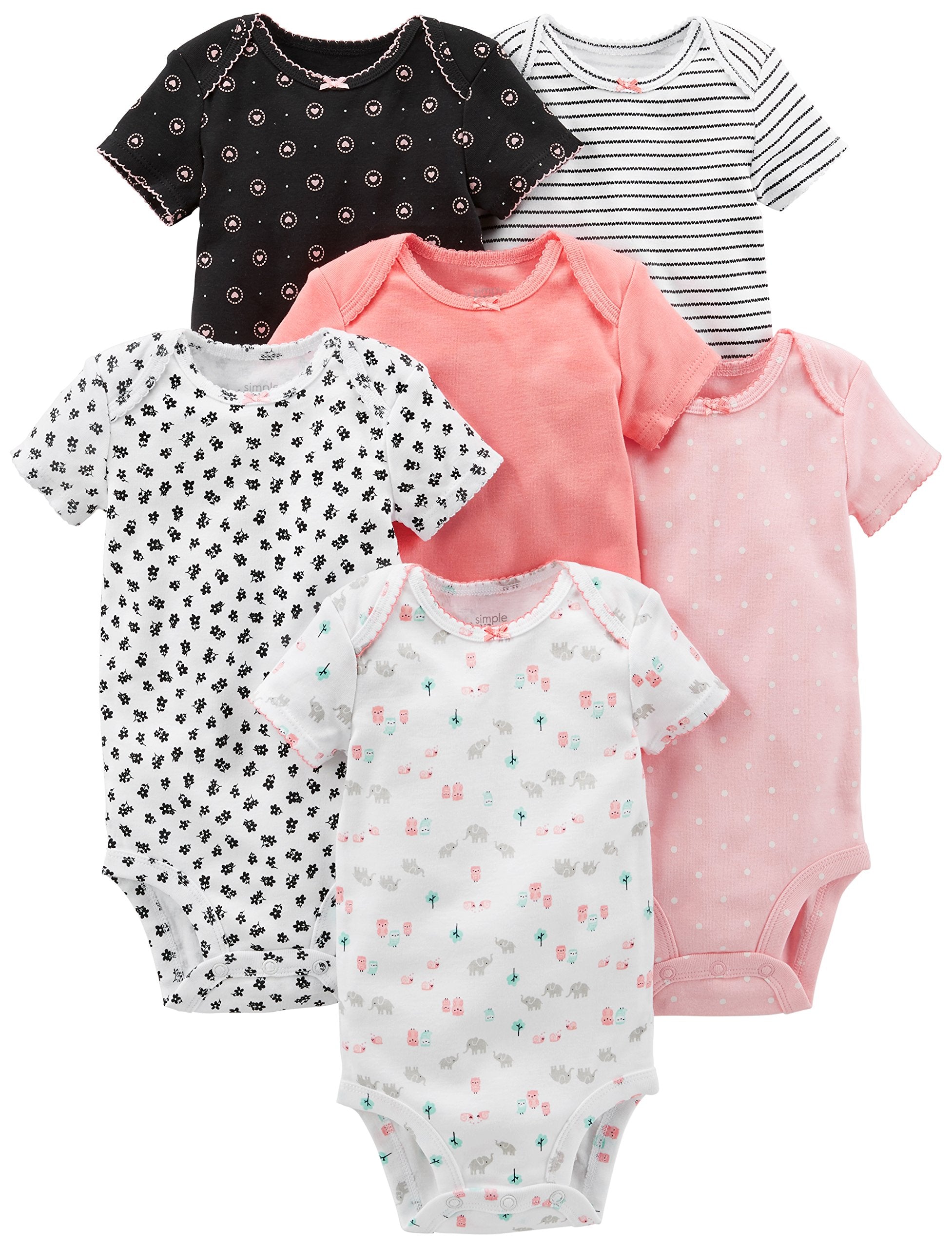 Simple Joys by Carter's Baby-Girls 6-Pack Short-Sleeve Bodysuit