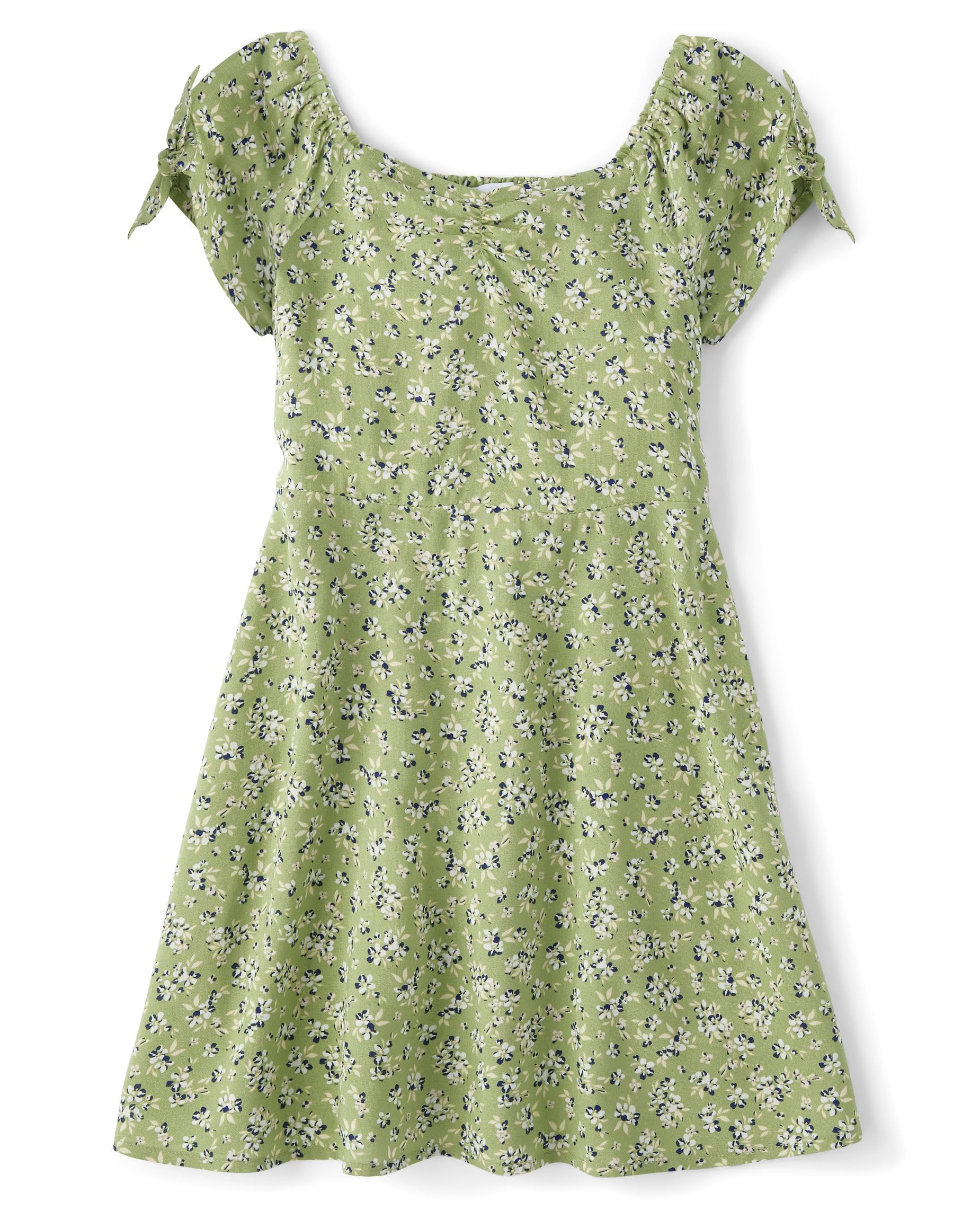 The Children's Place Girls' Plaid Stretch Jacquard Short Sleeve Dress