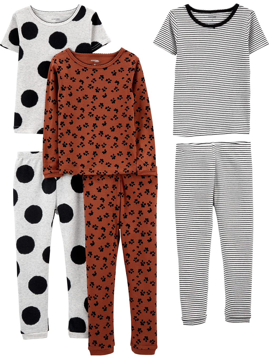 Simple Joys by Carter's girls 6-piece Snug Fit Cotton Pajama Set